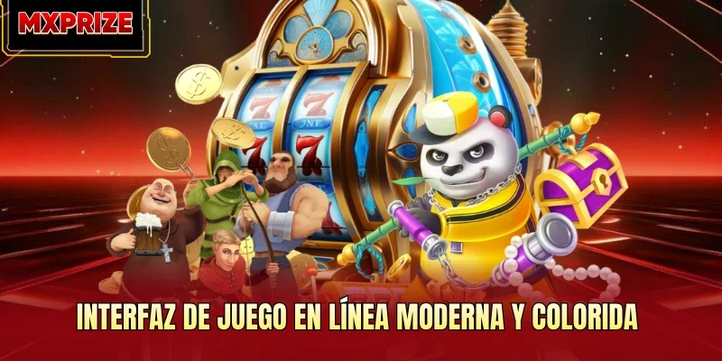 Interfaz de juego en línea moderna y colorida